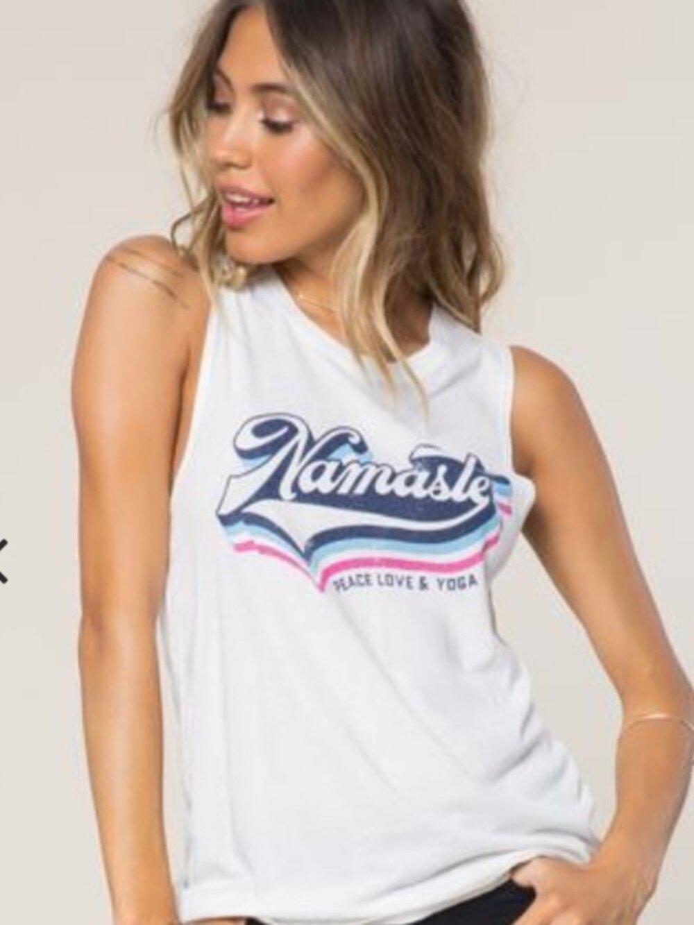 Spiritual Gangster Retro Namaste Muscle Tank Size M